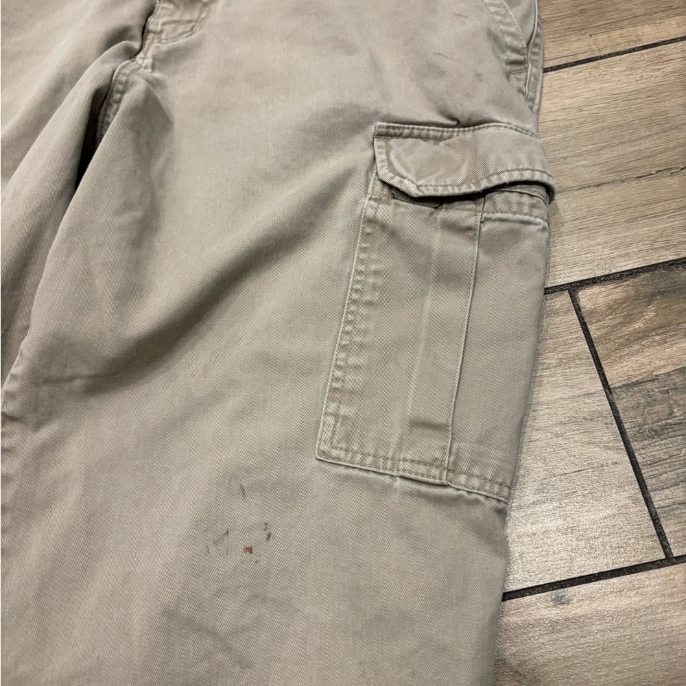 Vintage 90s Basic Editions Cream Cargo Pants Size… - image 4